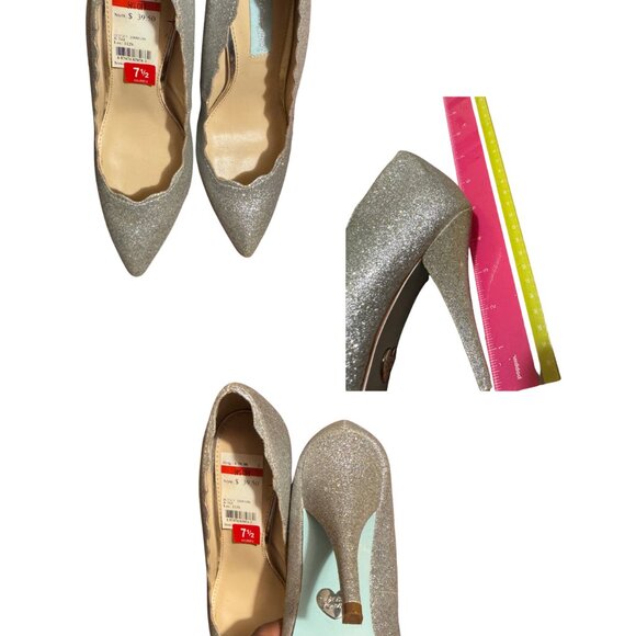 Betsey Johnson Glitter Pumps Size 7.5 - Picture 2 of 4